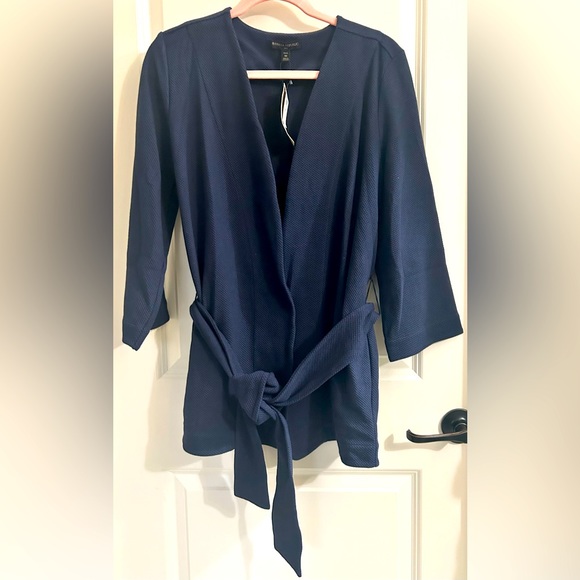 Banana Republic Medium Petite navy waffle kimono blazer cardigan NWT - Picture 2 of 9